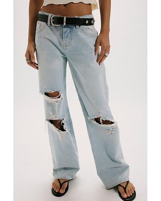 Free People Green Tennessee Low-Rise Boyfriend Jeans