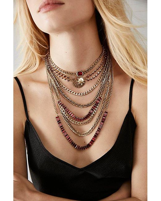 Free People Metallic The Pistols Stacked Chain Choker At In Gold Ru
