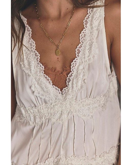 Intimately By Free People White In This Groove Mini Slip Dress By