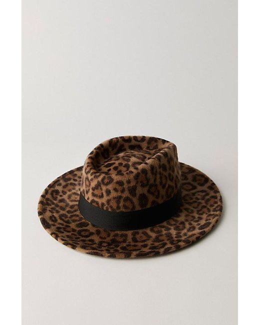 Free People Brown Carmen Leopard Brim Hat