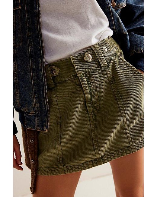 Free People Blue We The Free Sterling Cord Mini Skirt