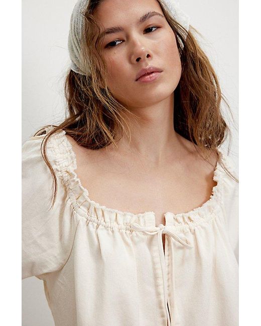 Free People White Daisy Denim Babydoll Romper