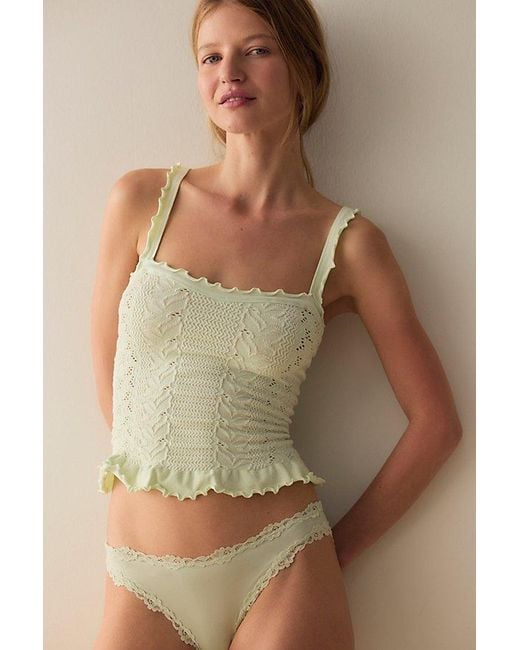 Intimately By Free People Green So Soft Frill Square Neck Tank Top By