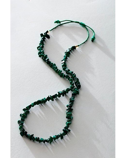 Free People Green Single Strand Beaded Necklace