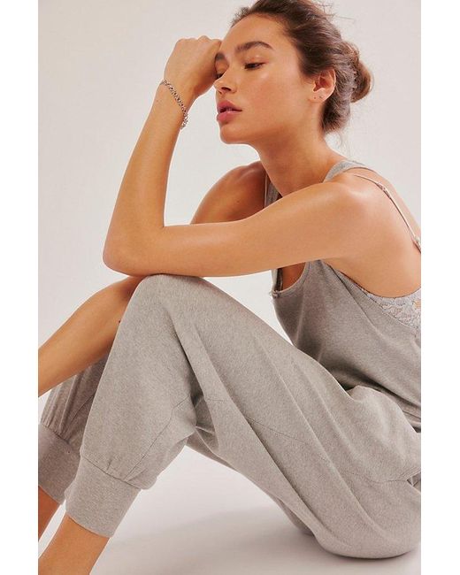Free People Gray Downtime Romper
