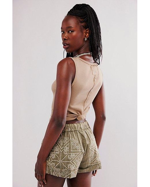 Free People Brown Westover Embroidered Shorts