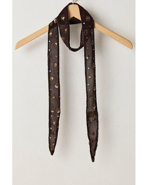 Free People Blue Tilly Skinny Embellished Scarf