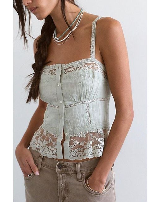 Free People White Alessandra Top