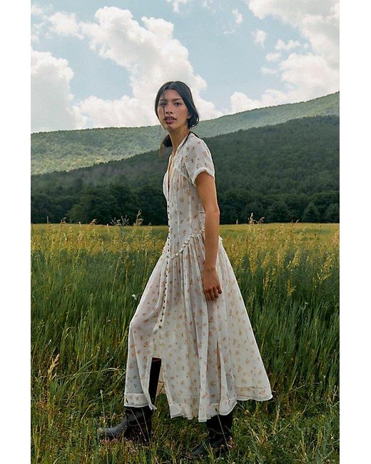 Free People Green Falling Petals Maxi Dress