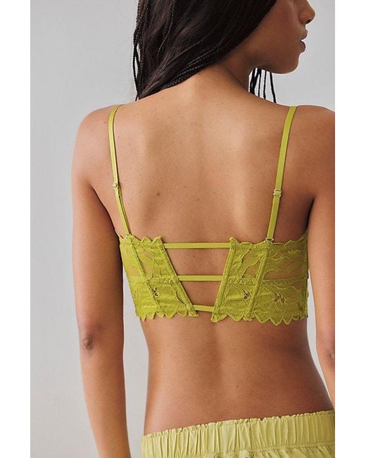 Intimately By Free People Yellow Show Me Lace Longline Bralette By