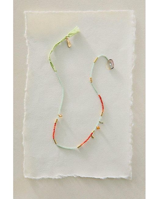 Free People Natural Muse Semi-Precious Short Beaded Layering Necklace