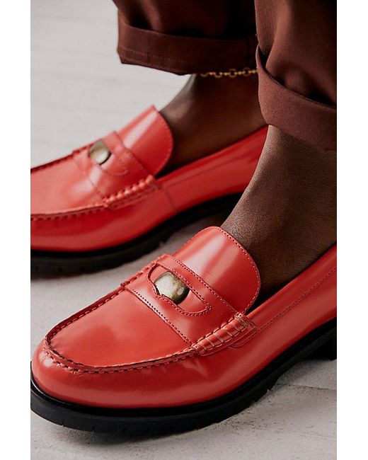 Free People Red Liv Loafers