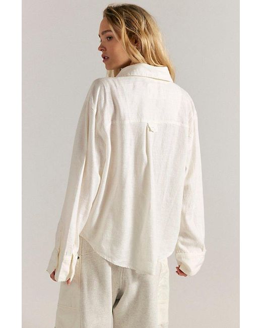 Free People Natural Laurel Linen Button Down Top