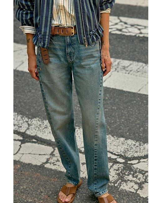 Free People Blue Kemper Slim Tapered Jeans