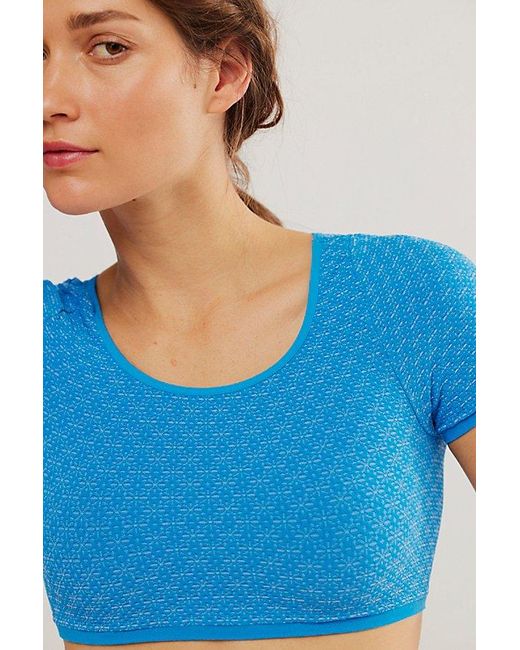 Intimately By Free People Blue Seamless Micro Crop Top