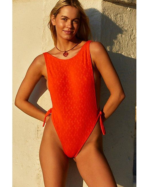 Free People Orange Free-est The Pamela One-piece Swimsuit