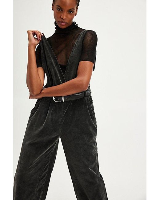 Black cord overalls on sale