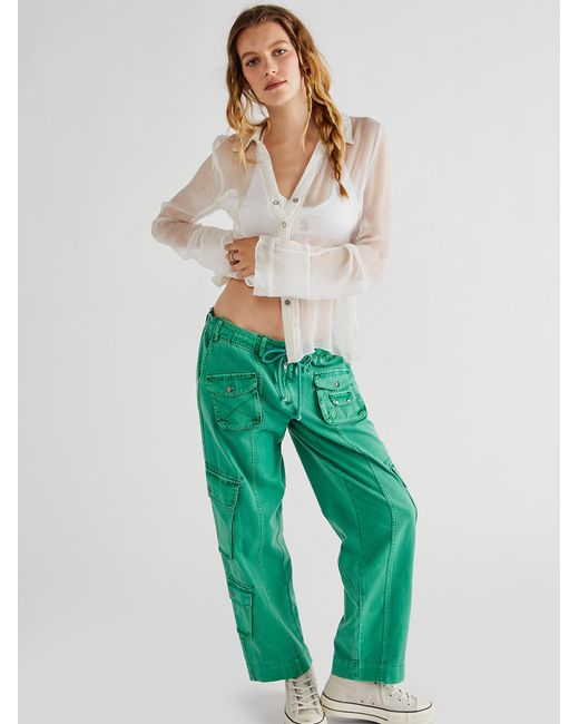 Free People Tahiti Cargo Pants in Green Lyst Australia