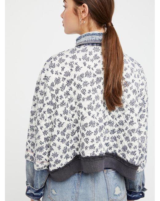 Free People Ditsy Denim Jacket in Denim 
