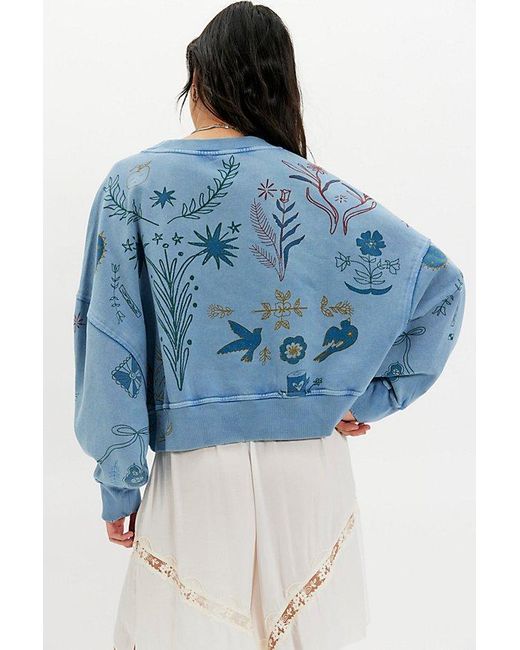 Free People Blue Gaia Sweatshirt