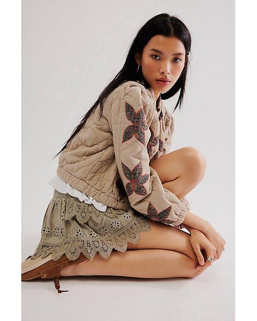 Free People Brown Quinn Quilted Jacket
