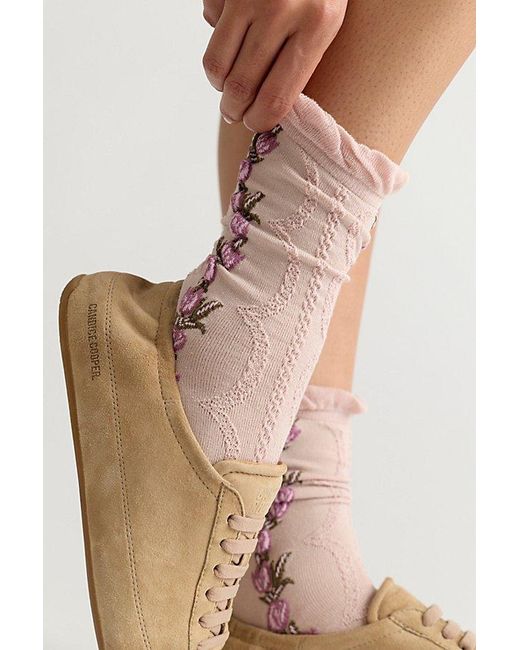 Free People Natural Wildflower Trouser Socks