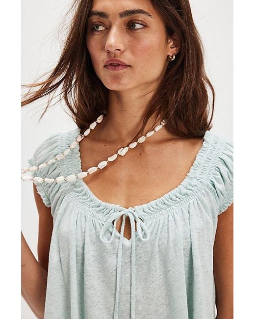 Free People White Dahlia Tee