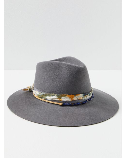 Free People Gray Verona Silk Lapis Felt Hat
