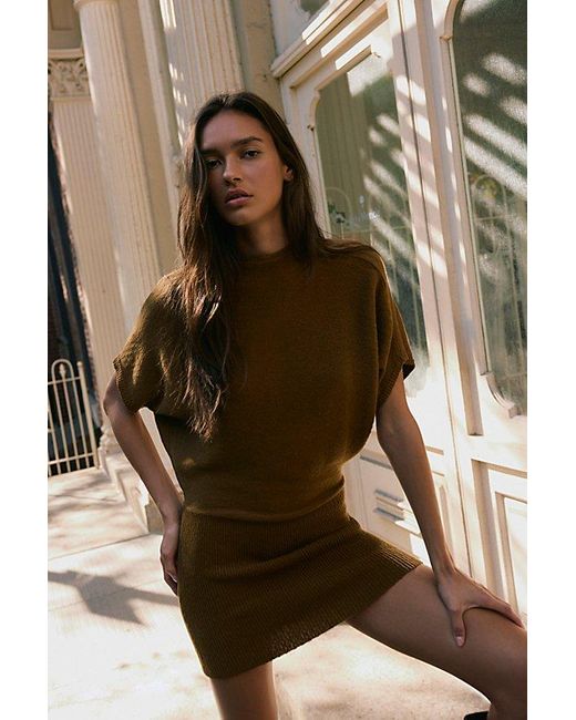 Free People Amara Mini Sweater Dress in Brown | Lyst Free People Amara Mini Sweater Dress in Brown | Lyst