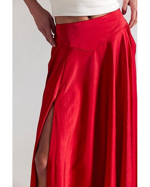 Free People Red Chilco Maxi Skirt