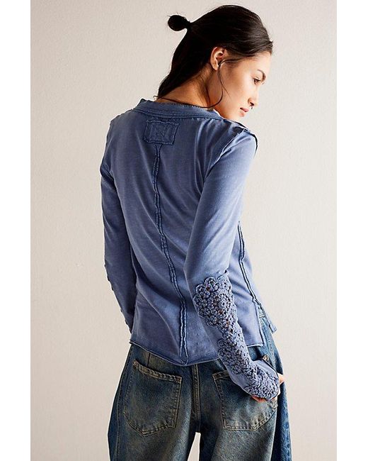Free People Blue Our Song Henley Cuff