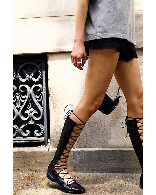 Miista Gray Mathilda Gladiator Flats