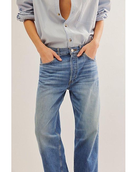 Re/done Blue Loose Crop Jeans