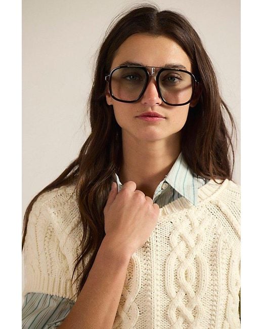 Free People Janis Detail Aviator Sunglasses in Natural | Lyst display picture 1