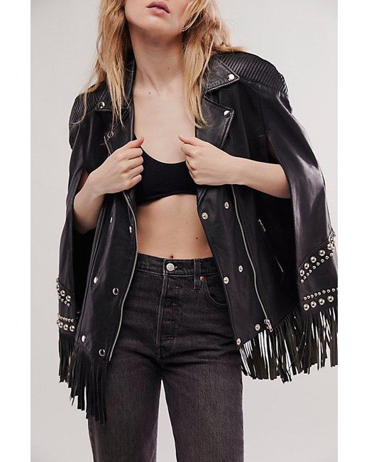 Urban Outfitters Black Moto Poncho