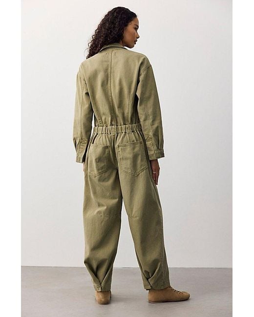 Free People Green Jacoby Carpenter Jumpsuit