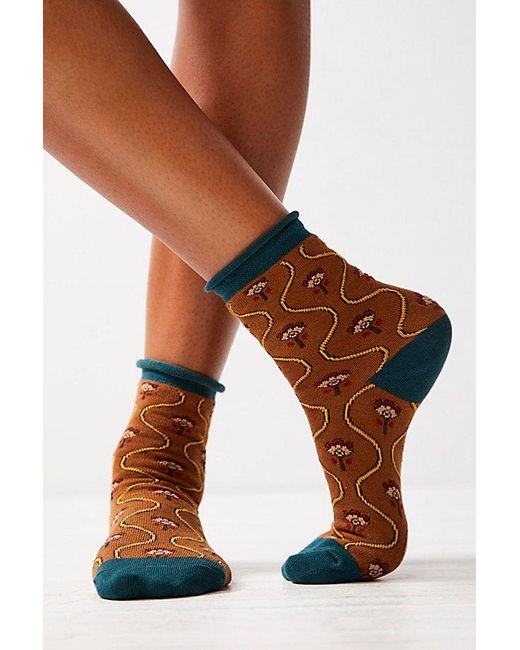 Free People Brown Heirloom Socks At In Cocoa