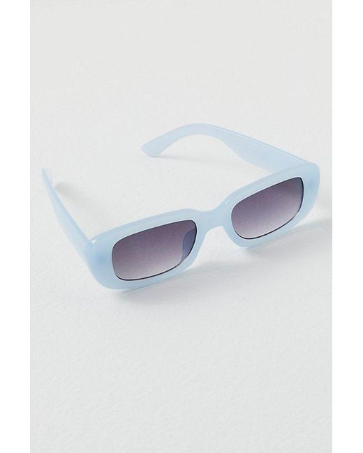 Free People Blue New Sensation Rectangle Sunglasses At In Cloud