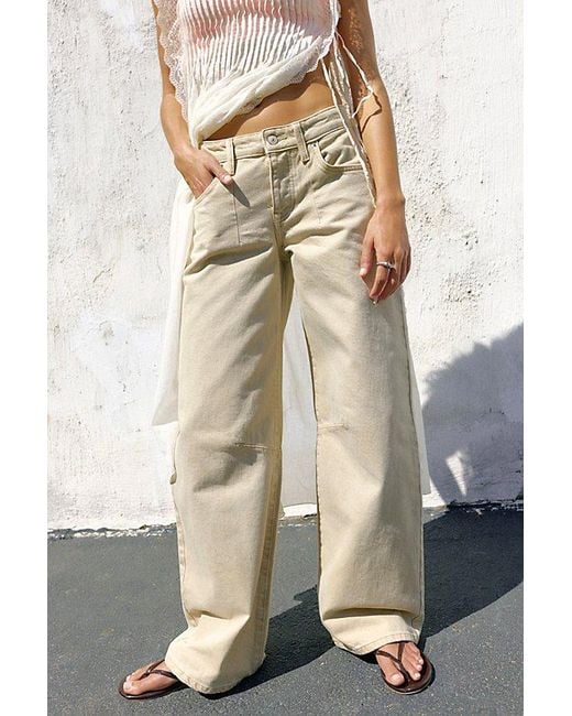Free People Natural Teagan Low-Rise Baggy Boyfriend Jeans
