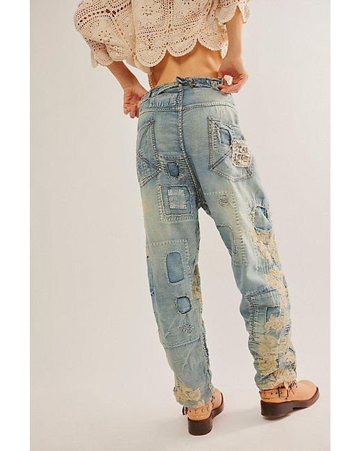 Magnolia Pearl Washed Denim Trousers At Free People In Blue