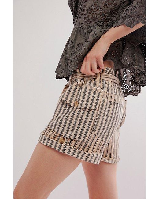 Free People Multicolor Fp One Harriet Striped Shorts