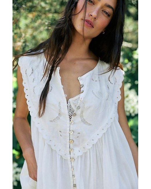 Free People Green Seabird Song Mini Dress