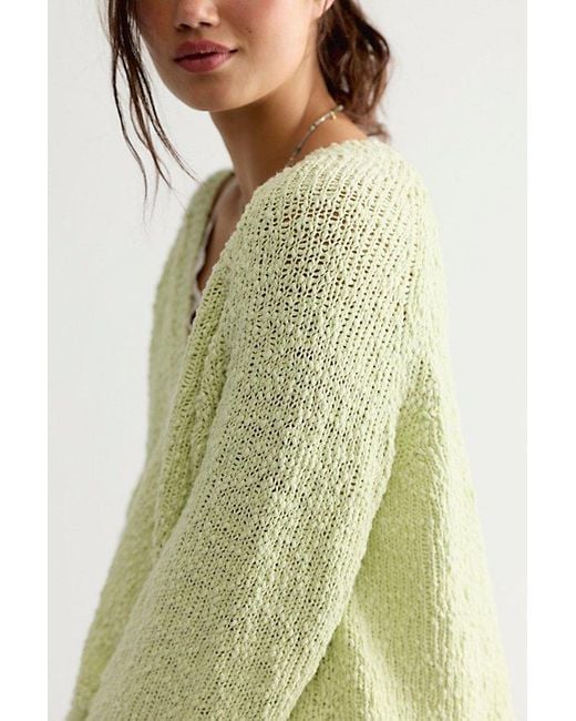 Free People Green Heartland Cotton Pullover