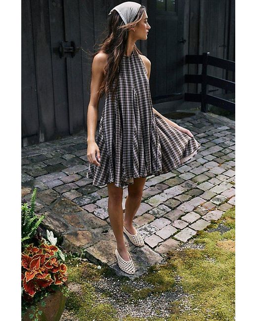 Free People Brown Godet Craze Mini Dress