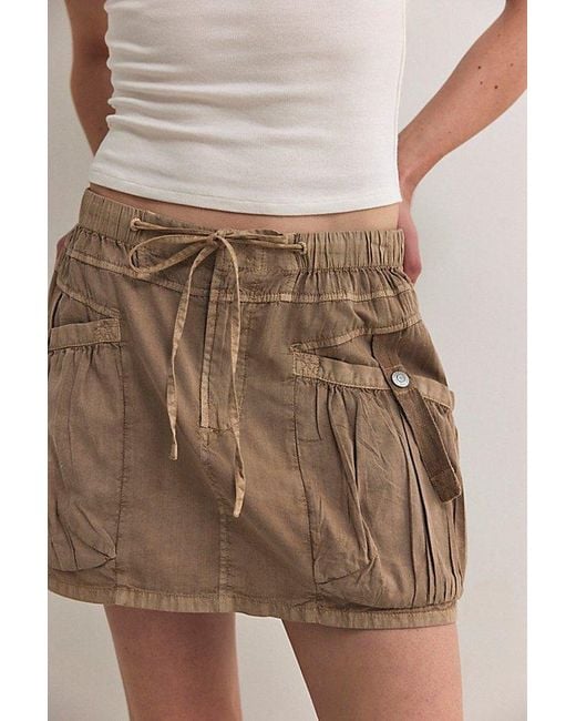 Free People Brown We The Free Play It Cool Mini Skirt