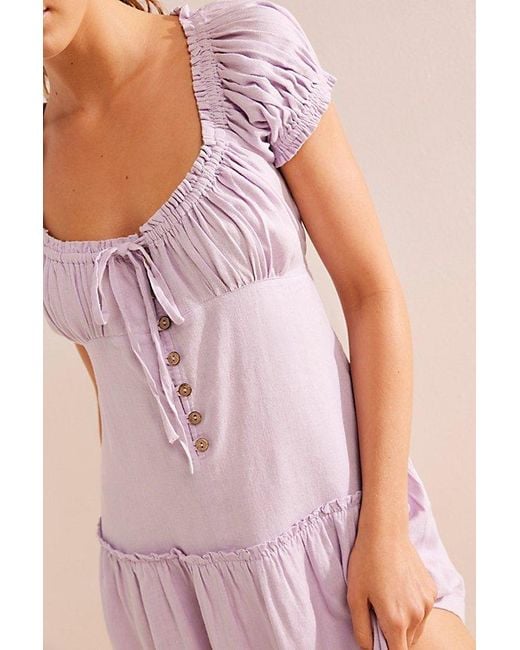 free-est Pink Perri Linen Drop-waist Mini