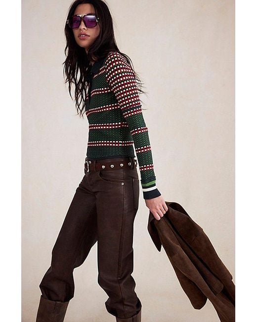 Free People Multicolor Level Up Polo