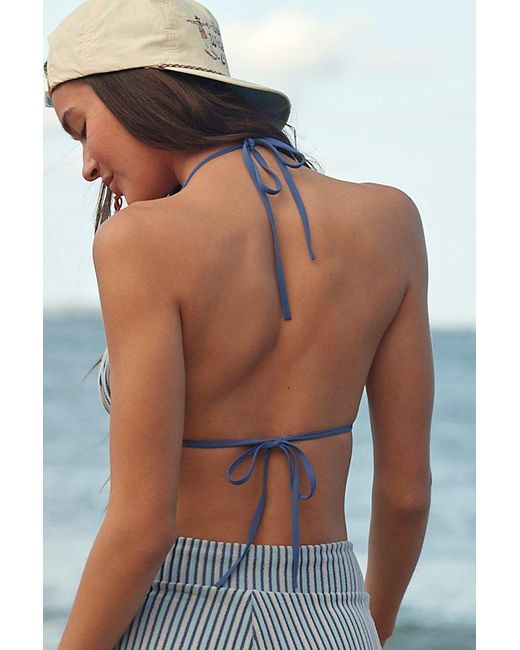 Rhythm Blue Terry Tri Bikini Top