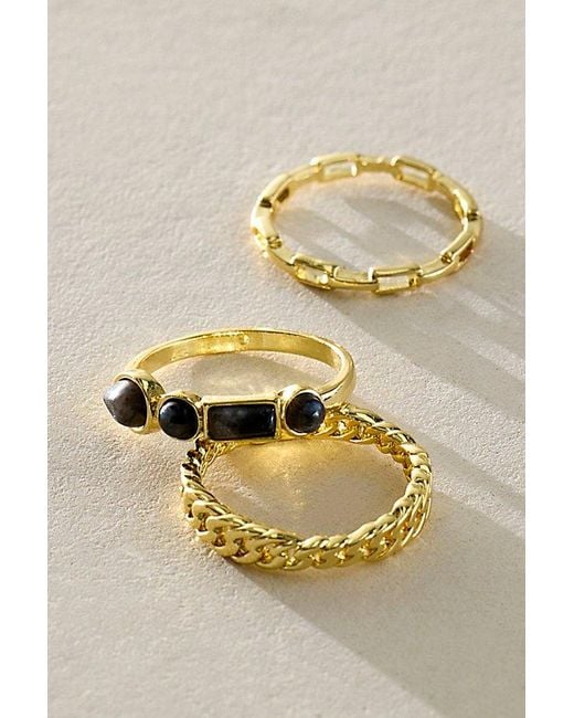 Free People Metallic Oria Ring Set