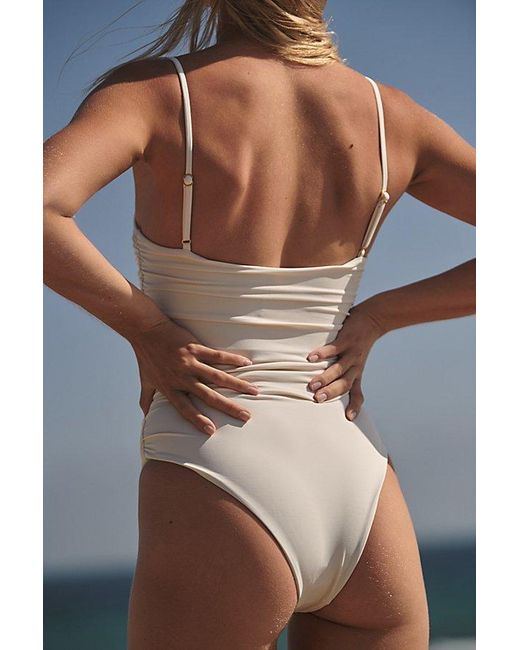 Belle The Label Brown The Ruched Maillot One-piece Swimsuit
